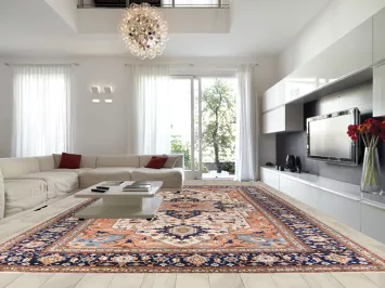 Vegetable Dye Heriz Serapi Persian Large Rug 14x24