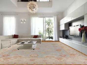 Light Blue Vegetable Dye Sultanabad Persian Large Rug 18x24