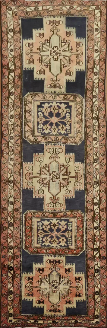 Vintage Tribal Meshkin Persian Runner Rug 3x11