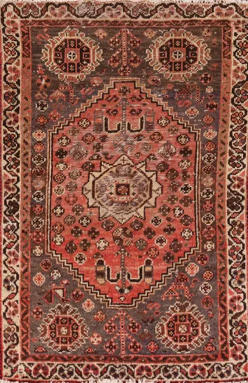 Tribal Wool Geometric Shiraz Persian Rug 3x5