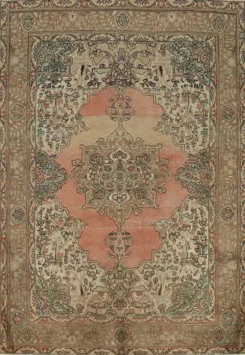Vintage Wool Bakhtiari Persian Area Rug 7x10