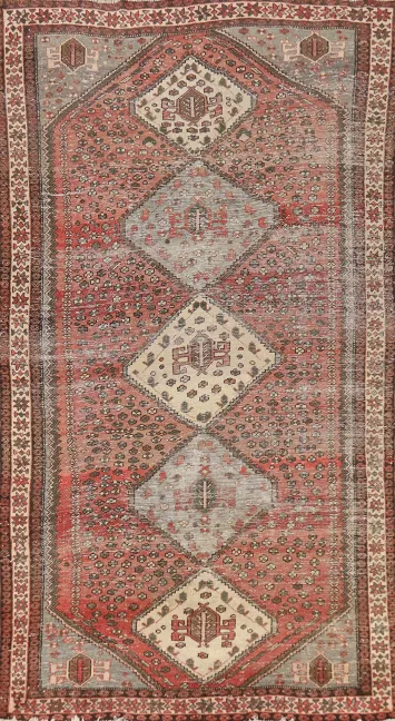 Geometric Bakhtiari Persian Area Rug 5x10
