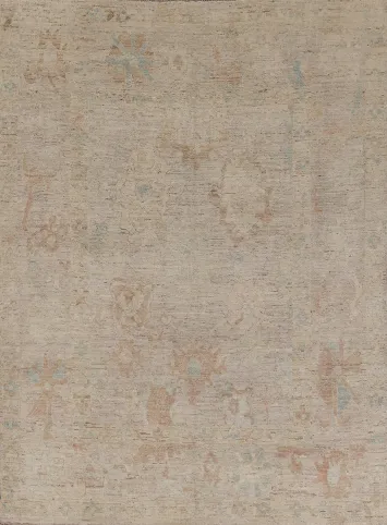 Earth Tone Wool Oushak Turkish Area Rug 8x10