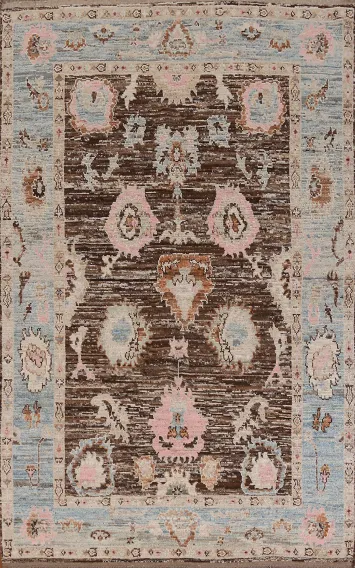 Handmade Brown Oushak Turkish Area Rug 7x10