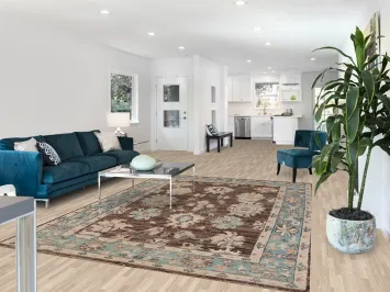 Handmade Brown Oushak Vegetable Dye Area Rug 7x10