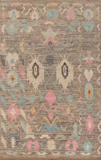 Vegetable Dye Wool Oushak Turkish Area Rug 7x10