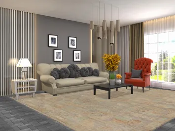 Vegetable Dye Wool Oushak Turkish Area Rug 9x12