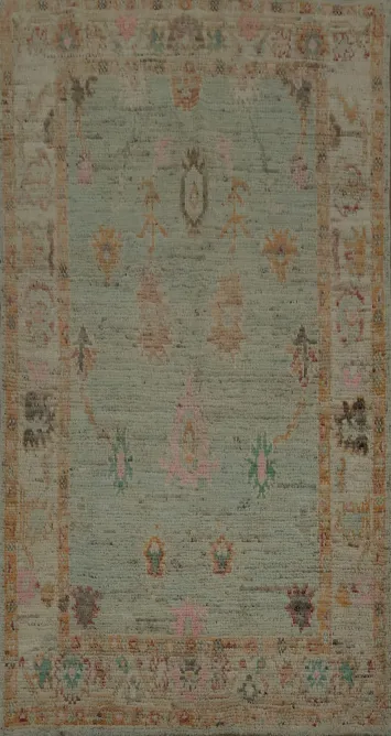 Vegetable Dye Wool Oushak Turkish Rug 4x6