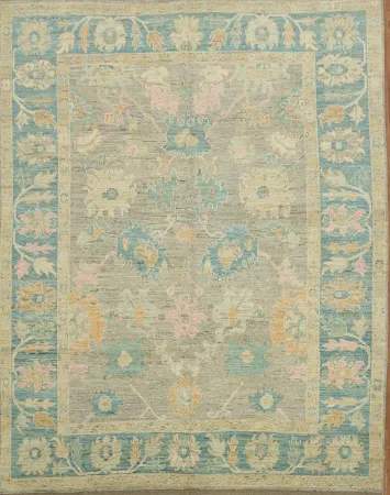 Vegetable Dye Wool Oushak Turkish Area Rug 10x12