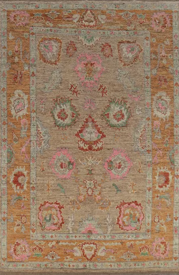 Handmade Wool Oushak Vegetable Dye Area Rug 7x10