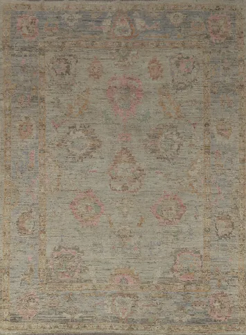 Vegetable Dye Wool Oushak Turkish Area Rug 8x10