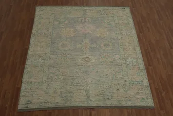 Vegetable Dye Purple Oushak Turkish Area Rug 8x10