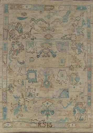 Vegetable Dye Oushak Turkish Area Rug 7x10