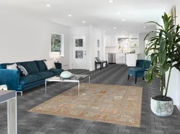 All-Over Gray Oushak Vegetable Dye Area Rug 6x8