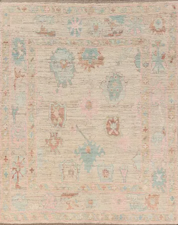 Vegetable Dye Oushak Turkish Area Rug 8x10