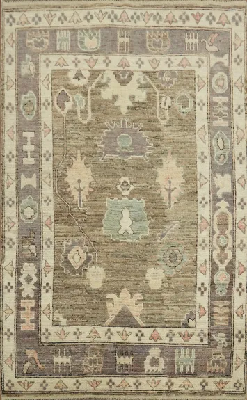 Uşak Oushak Vegetable Dye Turkish Area Rug 5x8