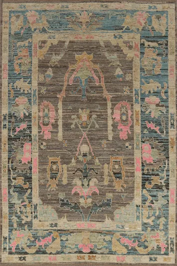 Handmade Oushak Vegetable Dye Turkish Area Rug 7x10