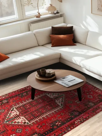 Geometric Wool Qashqai Persian Area Rug 5x9