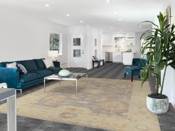 Vegetable Dye Floral Oushak Turkish Area Rug 8x11