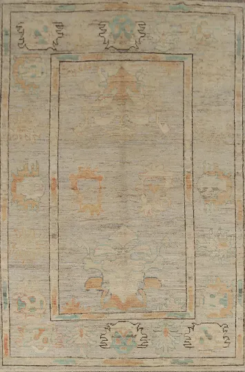 Earth Tone Oushak Vegetable Dye Area Rug 7x10