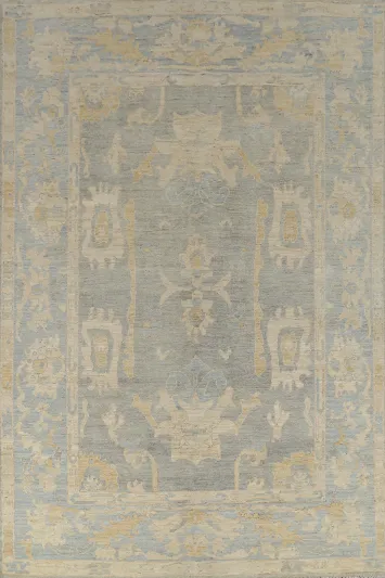 Handmade Gray Oushak Vegetable Dye Area Rug 7x10