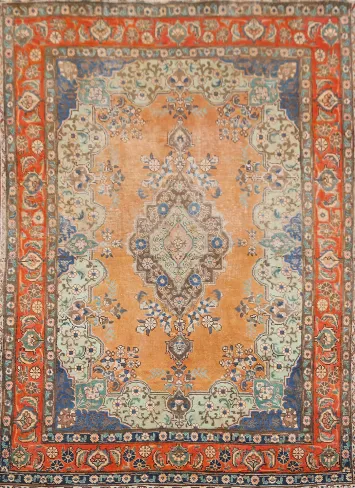 Vintage Wool Tabriz Persian Rug 4x6