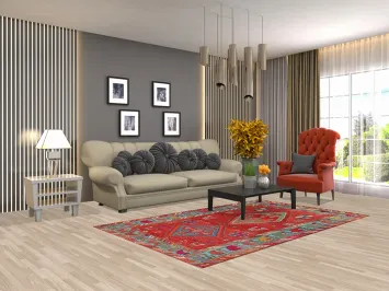 Animals Wool Tribal Shiraz Persian Rug 5x7