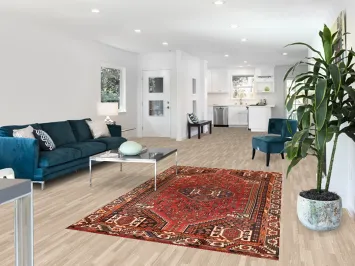 Geometric Wool Qashqai Persian Area Rug 5x8