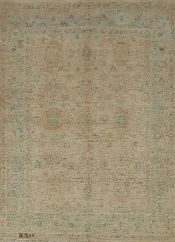 Vegetable Dye Oushak Turkish Rug 5x7