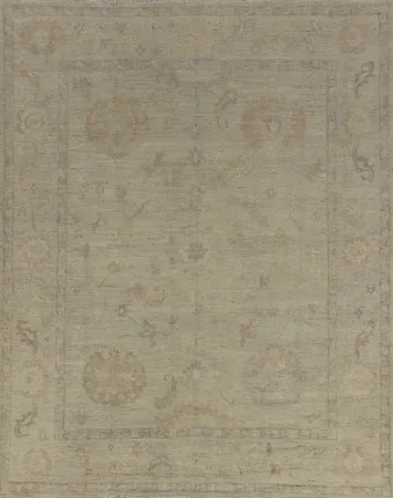 Earth Tone Wool Oushak Vegetable Dye Area Rug 8x10