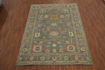 All-Over Floral Oushak Vegetable Dye Area Rug 8x11