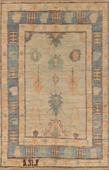 Vegetable Dye Oushak Turkish Area Rug 6x10