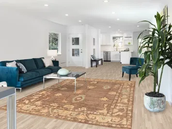 All-Over Brown Oushak Vegetable Dye Area Rug 7x10