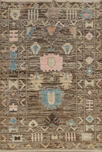 Vegetable Dye Oushak Turkish Area Rug 6x8