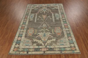 Vegetable Dye Oushak Turkish Area Rug 6x10