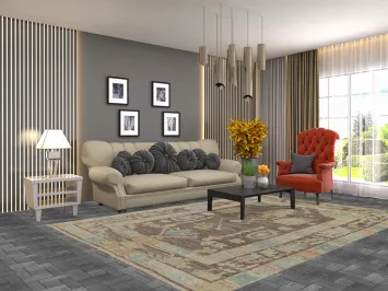 Vegetable Dye Oushak Turkish Area Rug 7x10