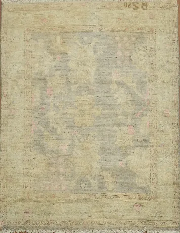 Vegetable Dye Oushak Turkish Foyer Rug 3x4
