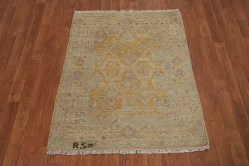 Vegetable Dye Oushak Turkish Rug 3x4