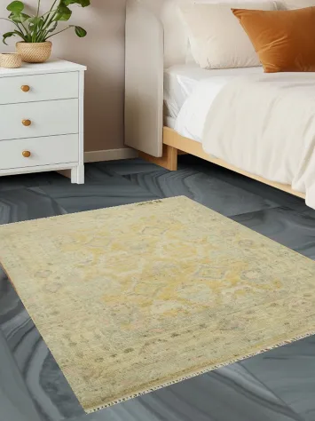 Vegetable Dye Oushak Turkish Rug 3x4