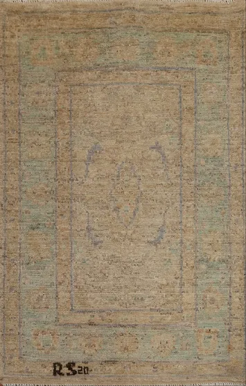 Vegetable Dye Oushak Turkish Foyer Rug 3x4