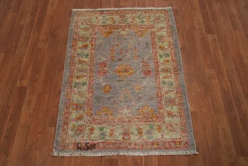 Vegetable Dye Oushak Turkish Foyer Rug 3x4