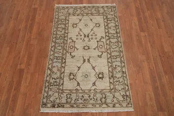 Earth Tone Wool Oushak Vegetable Dye Rug 3x5