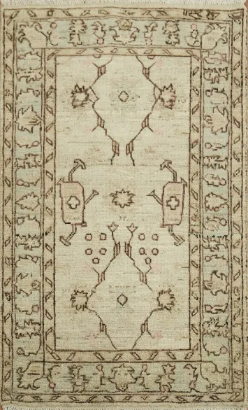 Earth Tone Wool Oushak Vegetable Dye Rug 3x5