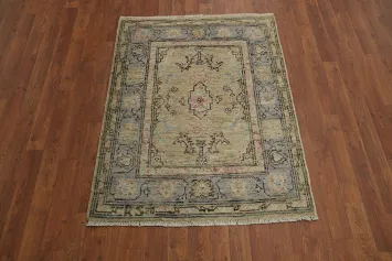 Vegetable Dye Oushak Turkish Accent Rug 3x4