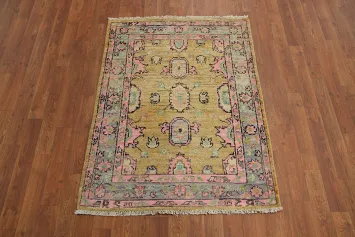 Vegetable Dye Oushak Turkish Accent Rug 3x4
