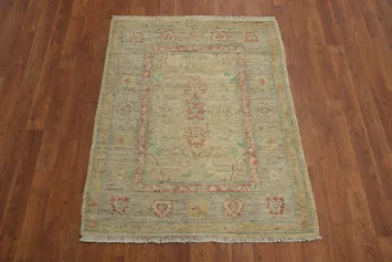 Vegetable Dye Oushak Turkish Rug 3x4