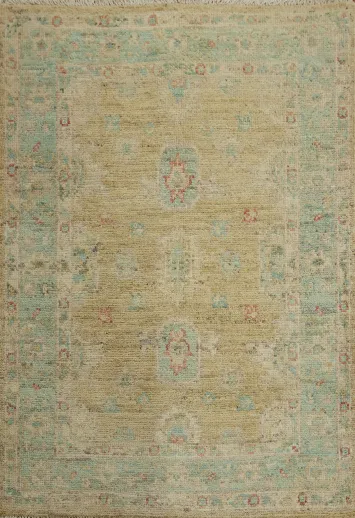 Vegetable Dye Oushak Turkish Foyer Rug 3x4