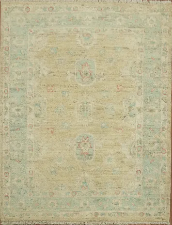 Vegetable Dye Oushak Turkish Foyer Rug 3x4