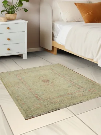 Earth Tone Oushak Vegetable Dye Turkish Rug 3x4