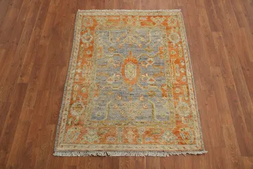 Vegetable Dye Oushak Turkish Rug 3x4